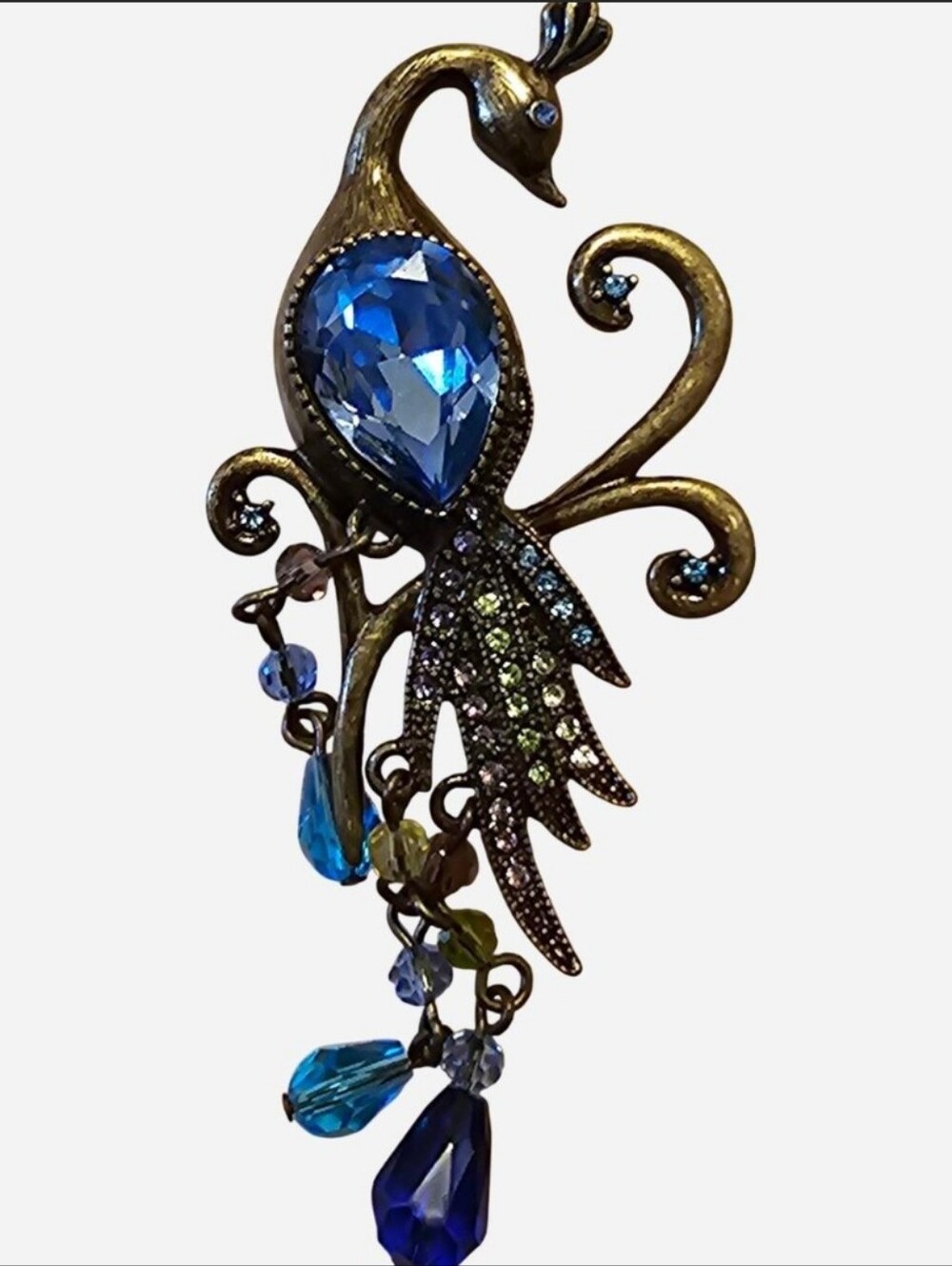 Stunning 1980 Vintage Peacock Brooch with Beautiful Details-Like New!